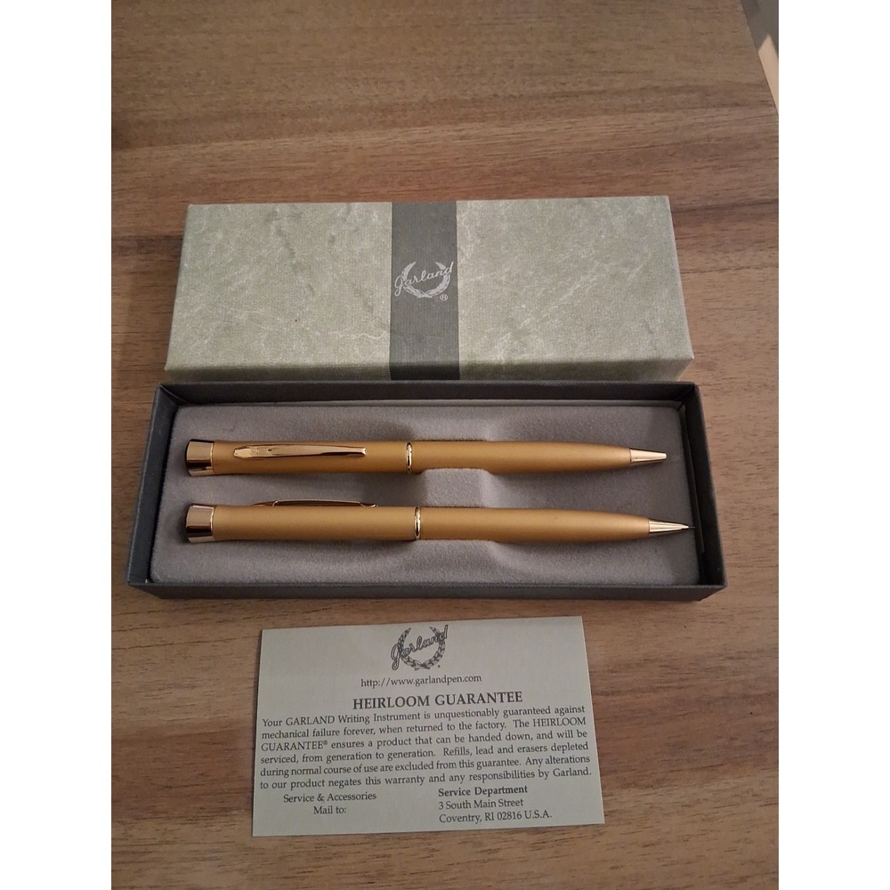 Garland Heirloom Gold Pen & Pencil Set Bubble Top Vintage/New with Opened Box
